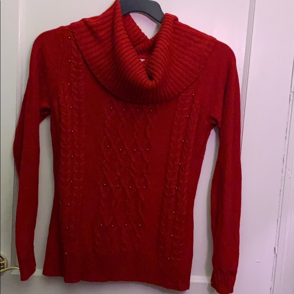 NEW YORK & COMPANY Red Soft Turtleneck Sweater